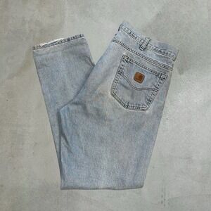 Carhartt Relaxed Fit Light Wash Denim‎ Jeans Mens 38x32 Blue Workwear B18 LTB